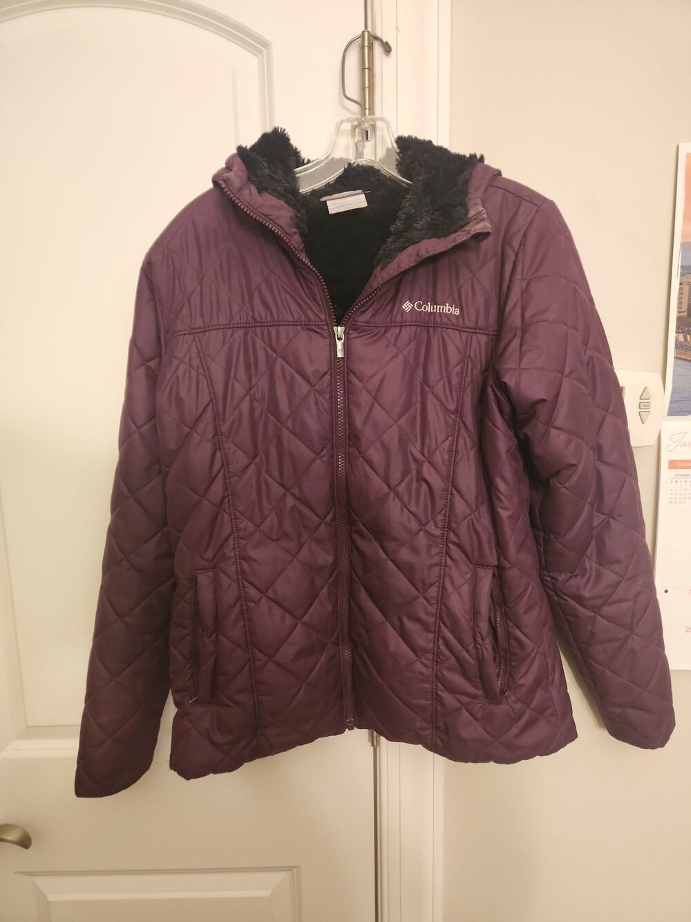 Columbia Women's Copper Crest Hooded Quilted Jacket in Purple Size M
